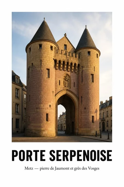 Metz Serpenoise, la porte Serpenoise monumentale à Metz