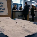 Metz forum : badges et recruteurs en hall municipal à Metz