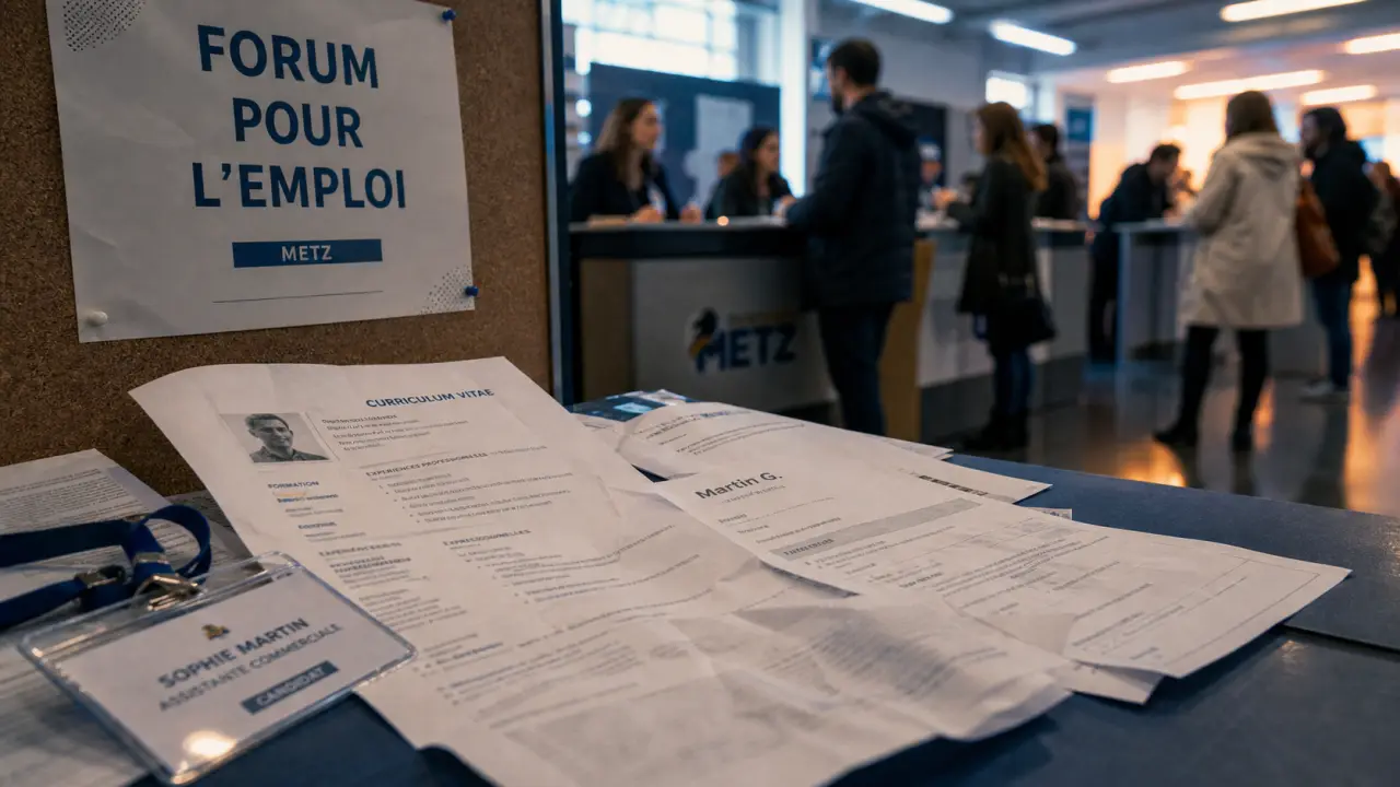 Metz forum : badges et recruteurs en hall municipal à Metz