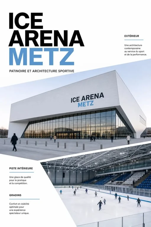Ice Arena Metz : vue du lieu et de la patinoire