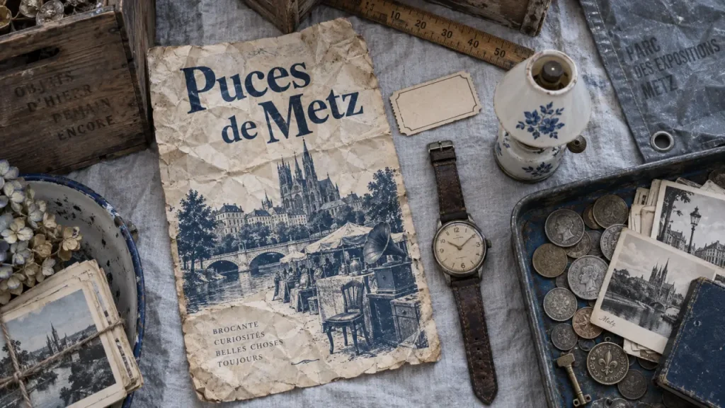 Puces de Metz expo 2026 : affiche et objets vintage