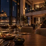 Restaurant Heller à Metz : vue depuis le hall vers la salle du 9e étage