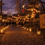 Sentier des lanternes Metz horaires 17h-21h au square Boufflers, allée de lanternes