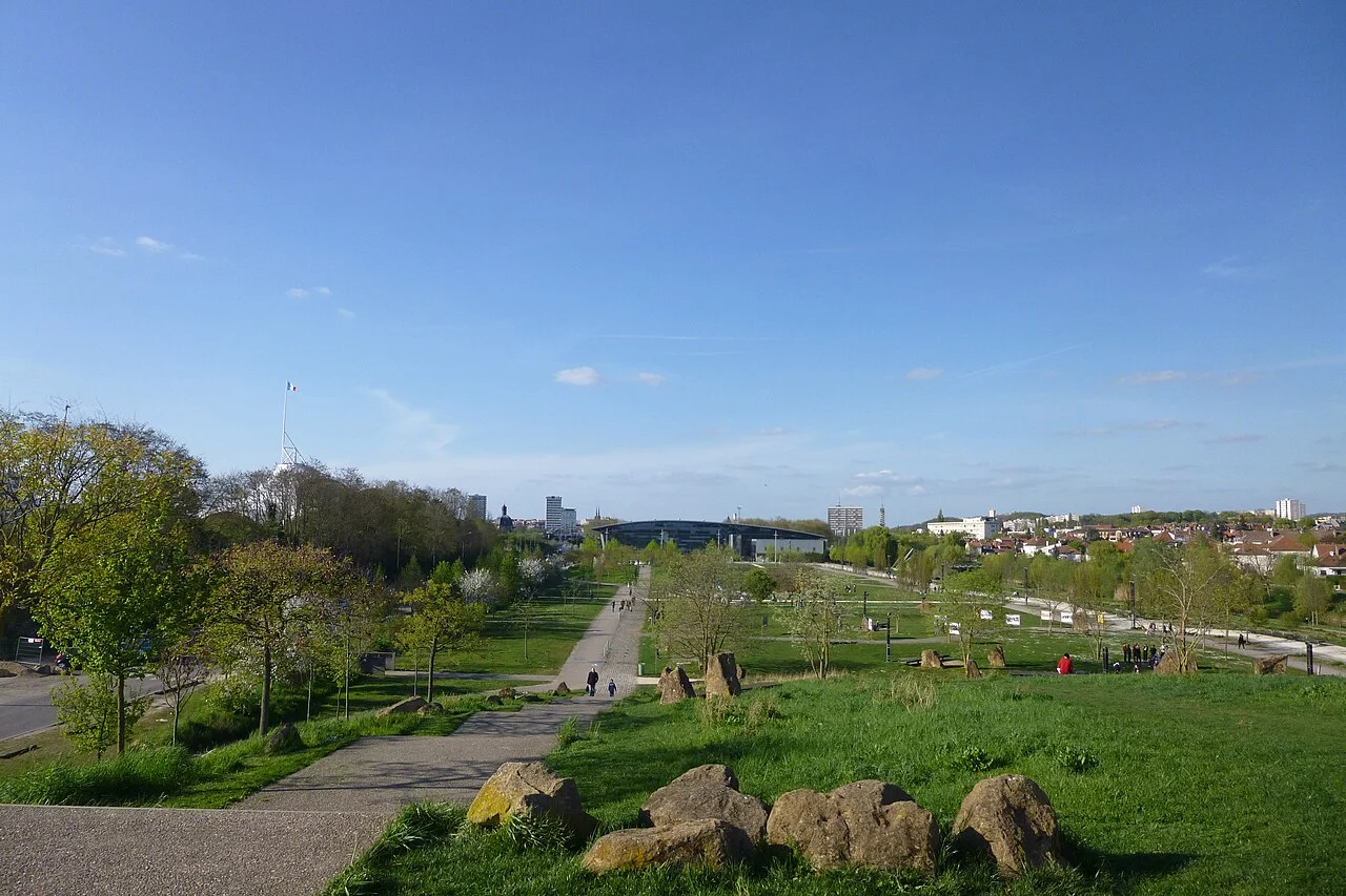 Le parc de la Seille vu depuis la colline