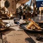 Restaurant du centre Pompidou Metz : table Umé & Yozora sous chapiteau, salade nippone et tempura