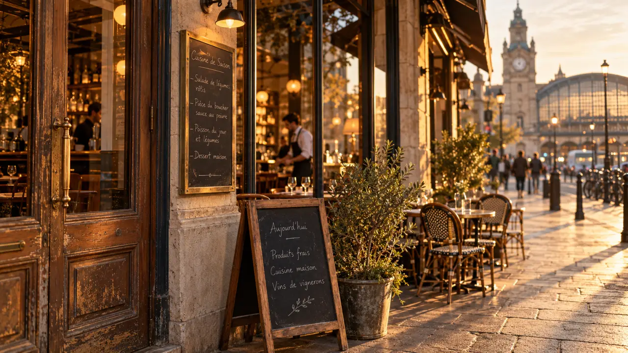 Restaurant flo metz, fruits de mer près de la gare, façade en pierre et baies vitrées
